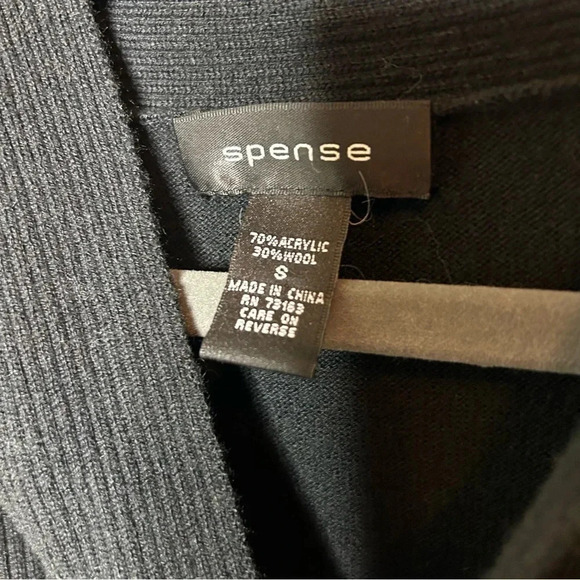 Spense Black Wool Blend 3/4 Sleeve Sweater Dress Size Small - Picture 4 of 6